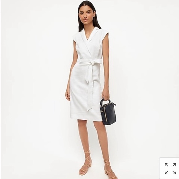 J Crew white size 2 linen blend dress - Picture 1 of 11